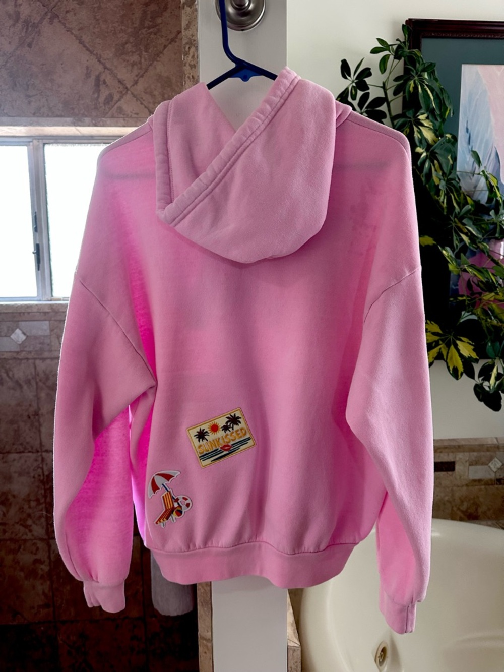 Aviator Nation Pink Graphic Logo Hoodie Sweatshirt-FLAWED w Iron-on Patches - Picture 13 of 14